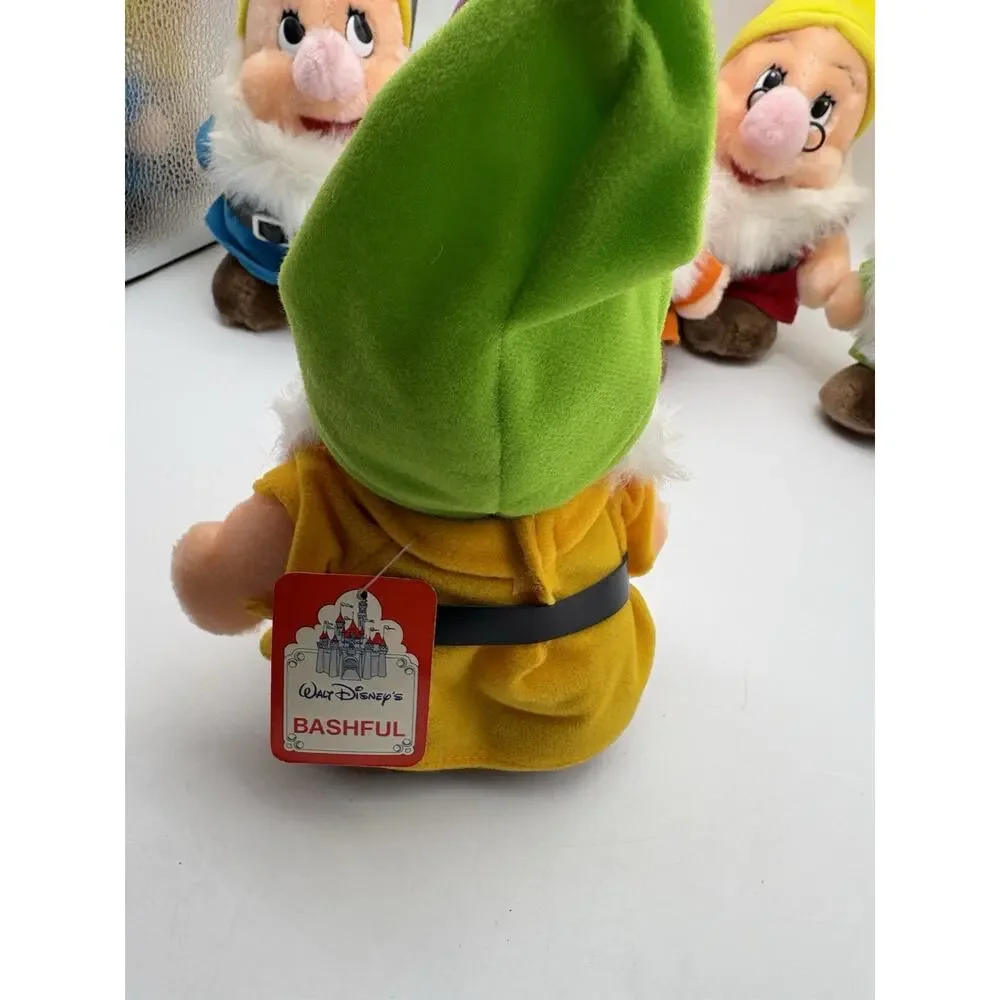 Set of 7 VTG Disneyland Walt Disney World Seven Dwarfs Plush Set 7” All w/ tags